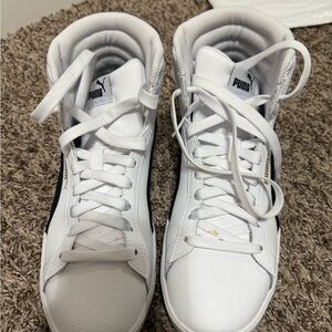 Puma White High-Top Sneakers